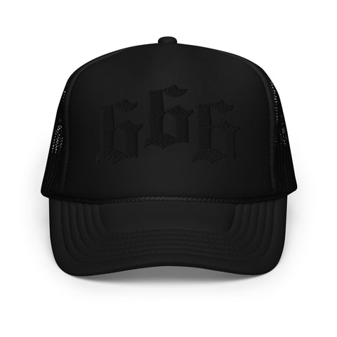 666 black Foam trucker hat