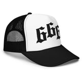 666 black Foam trucker hat