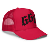 666 black Foam trucker hat